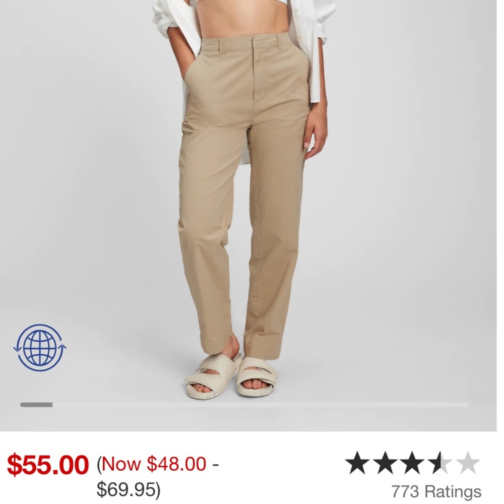Gap straight up khaki